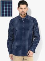 Van Heusen Sport Blue Checked Slim Fit Casual Shirt