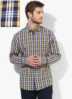 Van Heusen Sport Blue Checked Slim Fit Casual Shirt