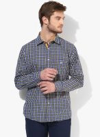 Van Heusen Sport Blue Checked Slim Fit Casual Shirt