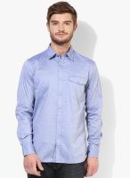 Wills Lifestyle Blue Regular Fit Casual Shirt