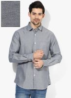 Wills Lifestyle Blue Regular Fit Casual Shirt