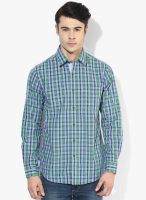 Wills Lifestyle Blue Slim Fit Casual Shirt