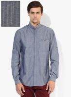 Wills Lifestyle Blue Slim Fit Casual Shirt