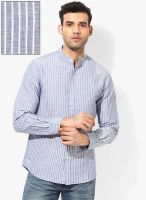 Wills Lifestyle Blue Slim Fit Casual Shirt