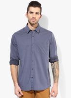 Wills Lifestyle Blue Slim Fit Casual Shirt