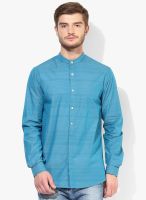 Wills Lifestyle Blue Slim Fit Casual Shirt