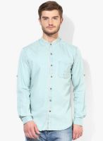 Wills Lifestyle Blue Slim Fit Casual Shirt