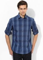 Wills Lifestyle Blue Slim Fit Casual Shirt