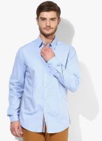 Wills Lifestyle Blue Slim Fit Casual Shirt