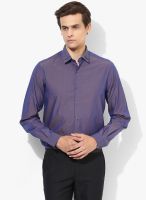 Wills Lifestyle Blue Slim Fit Club Wear Shirt