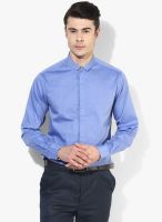 Wills Lifestyle Blue Slim Fit Club Wear Shirt