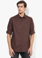 Wills Lifestyle Brown Regular Fit Casual Shirt