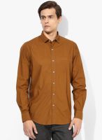 Wills Lifestyle Orange Slim Fit Casual Shirt