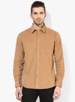 Wills Lifestyle Brown Slim Fit Casual Shirt