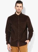 Wills Lifestyle Coffee Regular Fit Casual Shirt