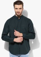 Wills Lifestyle Green Regular Fit Casual Shirt