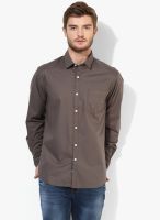 Wills Lifestyle Grey Regular Fit Casual Shirt