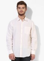 Wills Lifestyle Off White Slim Fit Casual Shirt