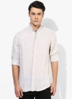 Wills Lifestyle Beige Slim Fit Casual Shirt