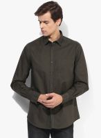Wills Lifestyle Olive Regular Fit Casual Shirt