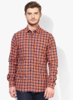 Wills Lifestyle Orange Slim Fit Casual Shirt