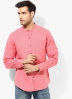 Wills Lifestyle Pink Slim Fit Casual Shirt