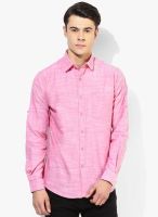 Wills Lifestyle Pink Slim Fit Casual Shirt