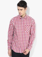 Wills Lifestyle Pink Slim Fit Casual Shirt