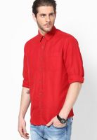 Wills Lifestyle Red Casual Shirt