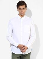 Wills Lifestyle White Slim Fit Casual Shirt