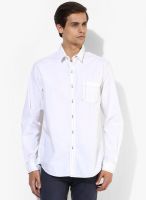 Wills Lifestyle White Slim Fit Casual Shirt