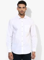 Wills Lifestyle White Slim Fit Casual Shirt