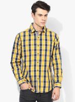 Wills Lifestyle Yellow Slim Fit Casual Shirt