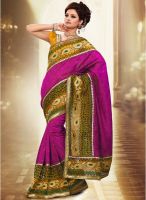 Xclusive Chhabra Magenta Embroidered Saree