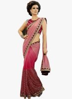 Xclusive Chhabra Pink Embroidered Saree