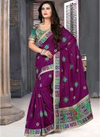 Xclusive Chhabra Purple Embroidered Saree