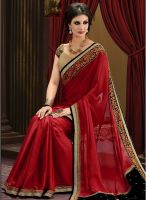 Xclusive Chhabra Red Embroidered Saree