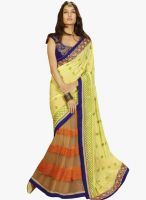 Xclusive Chhabra Yellow Embroidered Saree