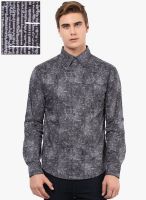 Yellow Submarine Grey Washed Regular Fit Casual Shirt