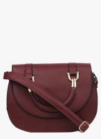 Alvaro Castagnino Maroon Polyurethane (Pu) Sling Bag
