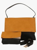 Alvaro Castagnino Mustard Yellow/Black Polyurethane (Pu) Handbag