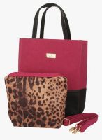 Alvaro Castagnino Pink/Black Polyurethane (Pu) Handbag