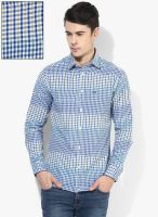 Arrow Sports Blue Checked Slim Fit Casual Shirt