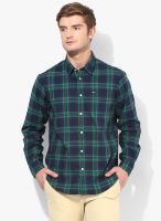 Arrow Sports Navy Blue Checked Slim Fit Casual Shirt