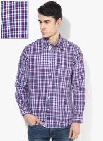Arrow Sports Purple Checked Regular Fit Casual Shirt