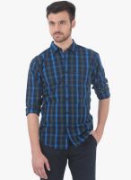 Basics Blue Checked Casual Shirt