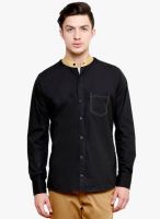 Blackbuk India Black Solid Slim Fit Casual Shirt