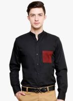 Blackbuk India Black Solid Slim Fit Casual Shirt