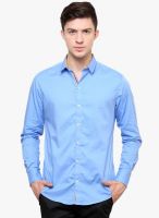 Blackbuk India Light Blue Solid Slim Fit Casual Shirt