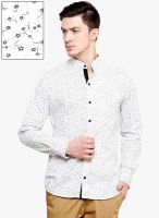 Blackbuk India White Printed Slim Fit Casual Shirt